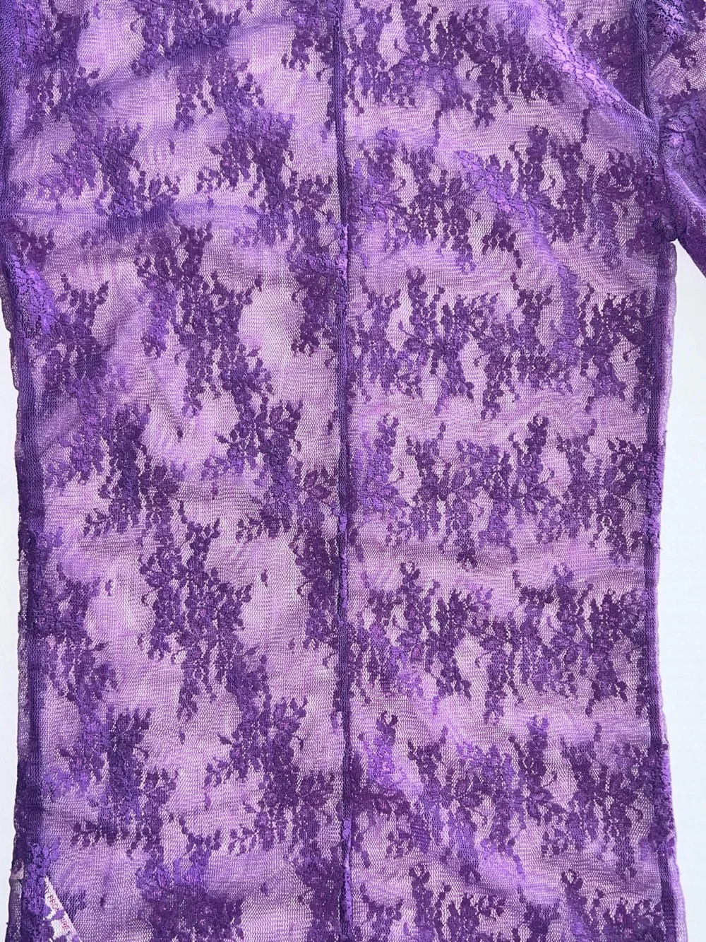 🆕 Free People Lady Lux Layering Sheer Lace Long-Sleeve Top Lilac combo XS